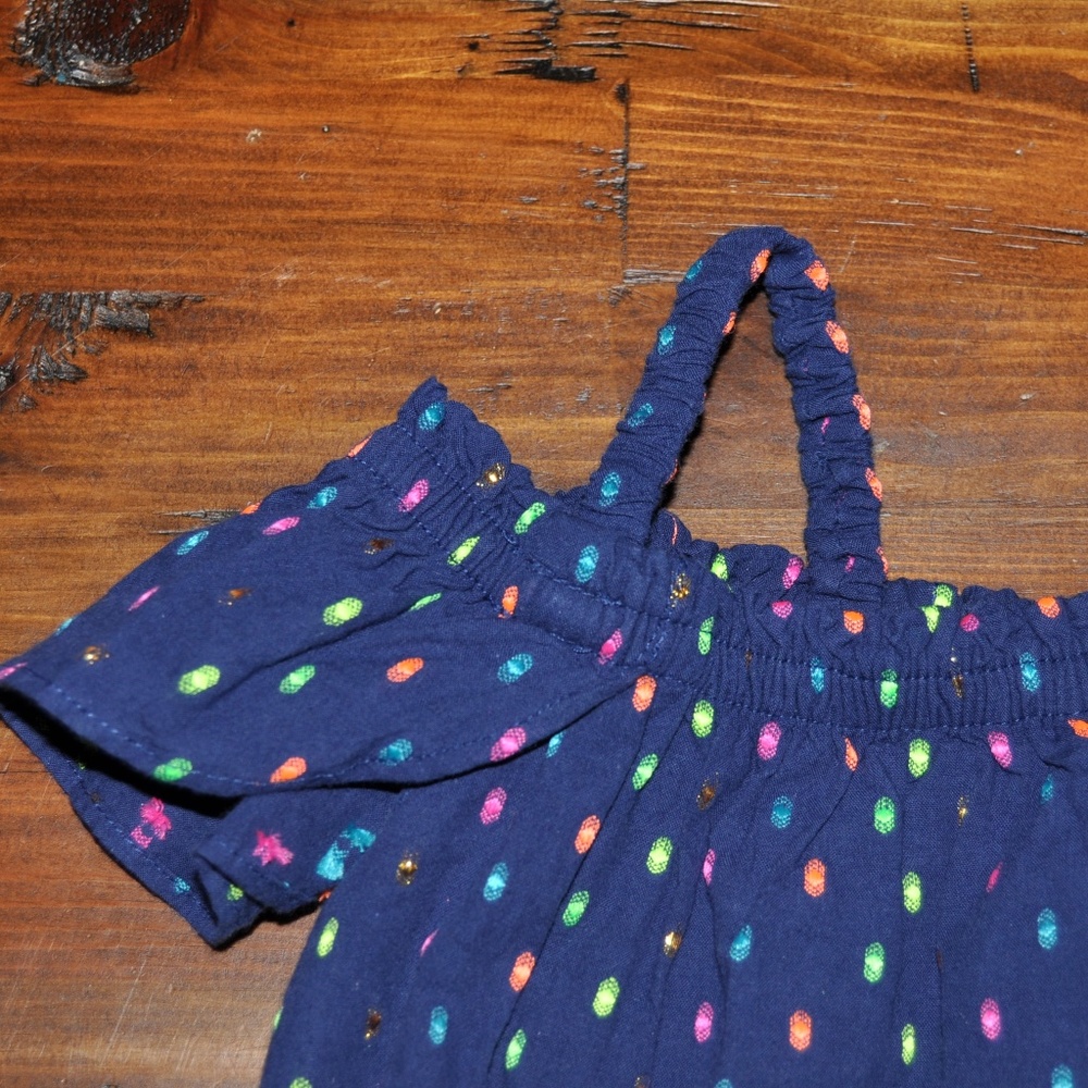New CAT & JACK Navy Polka Dots Top & Skirt Set NWT - Picture 6 of 8